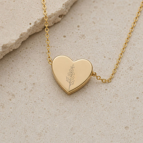 Larkspur Necklace, Larkspur Pendant, July Flower Necklace