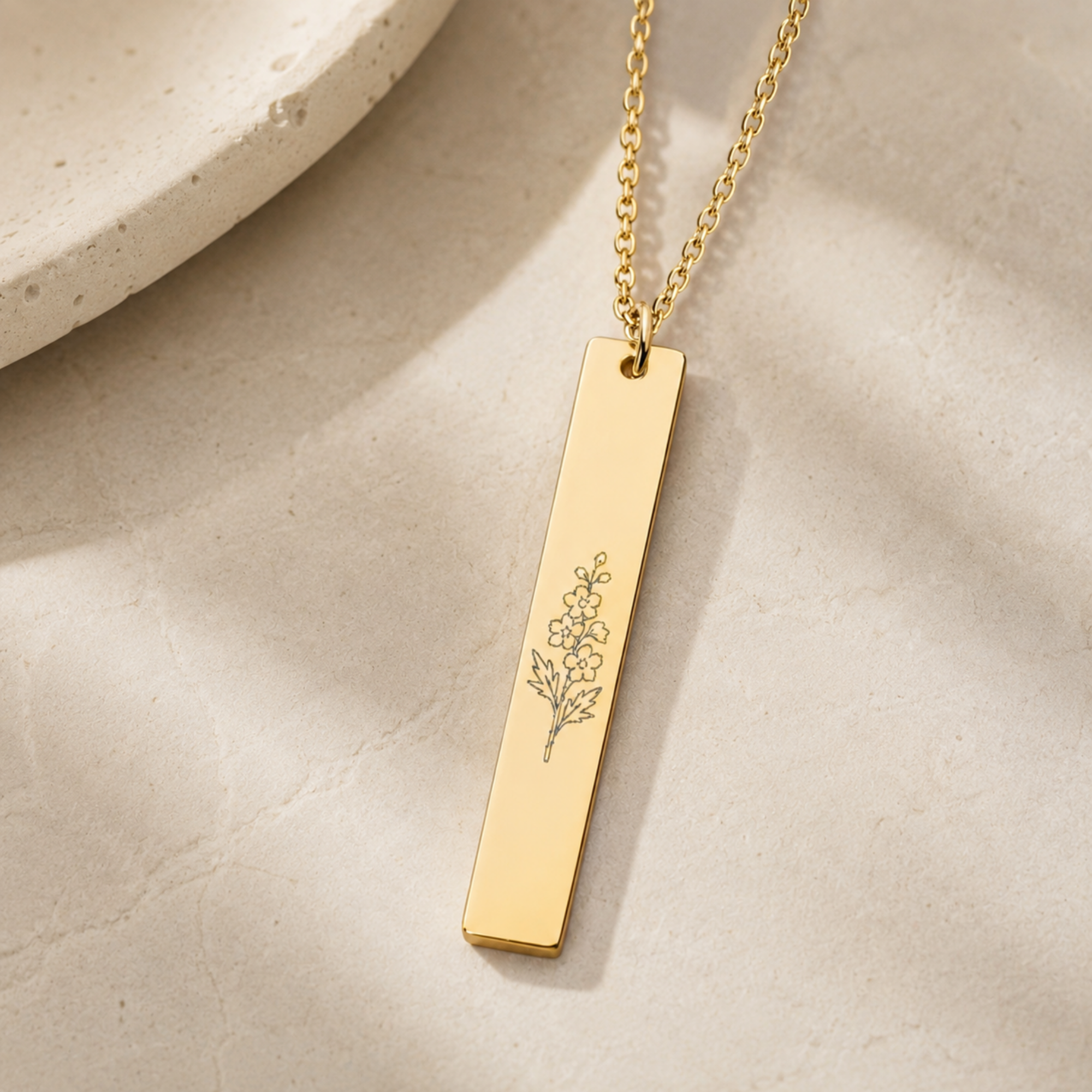 Larkspur Necklace, July Flower Necklace, Larkspur Charm