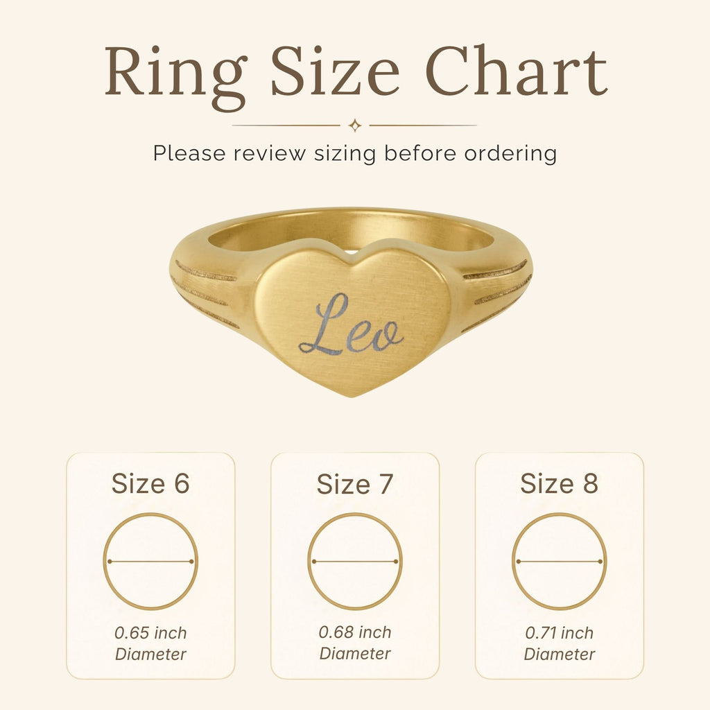 Leo Signet Ring, Leo Ring, Star Signet Ring, Heart Signet Ring