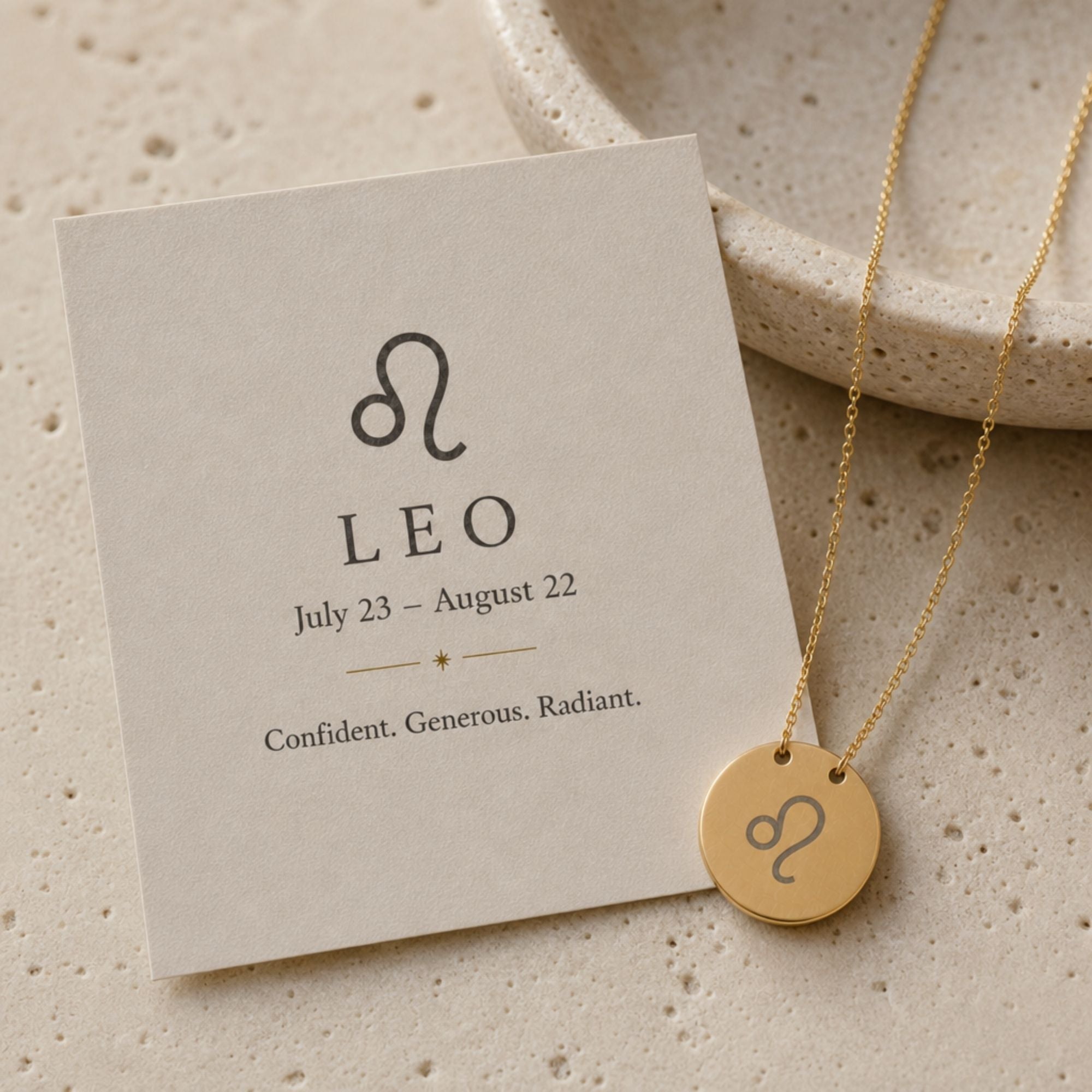 Leo Symbol Necklace, Leo Coin Necklace, Leo Lion Necklace, Zodiac Coin Necklace