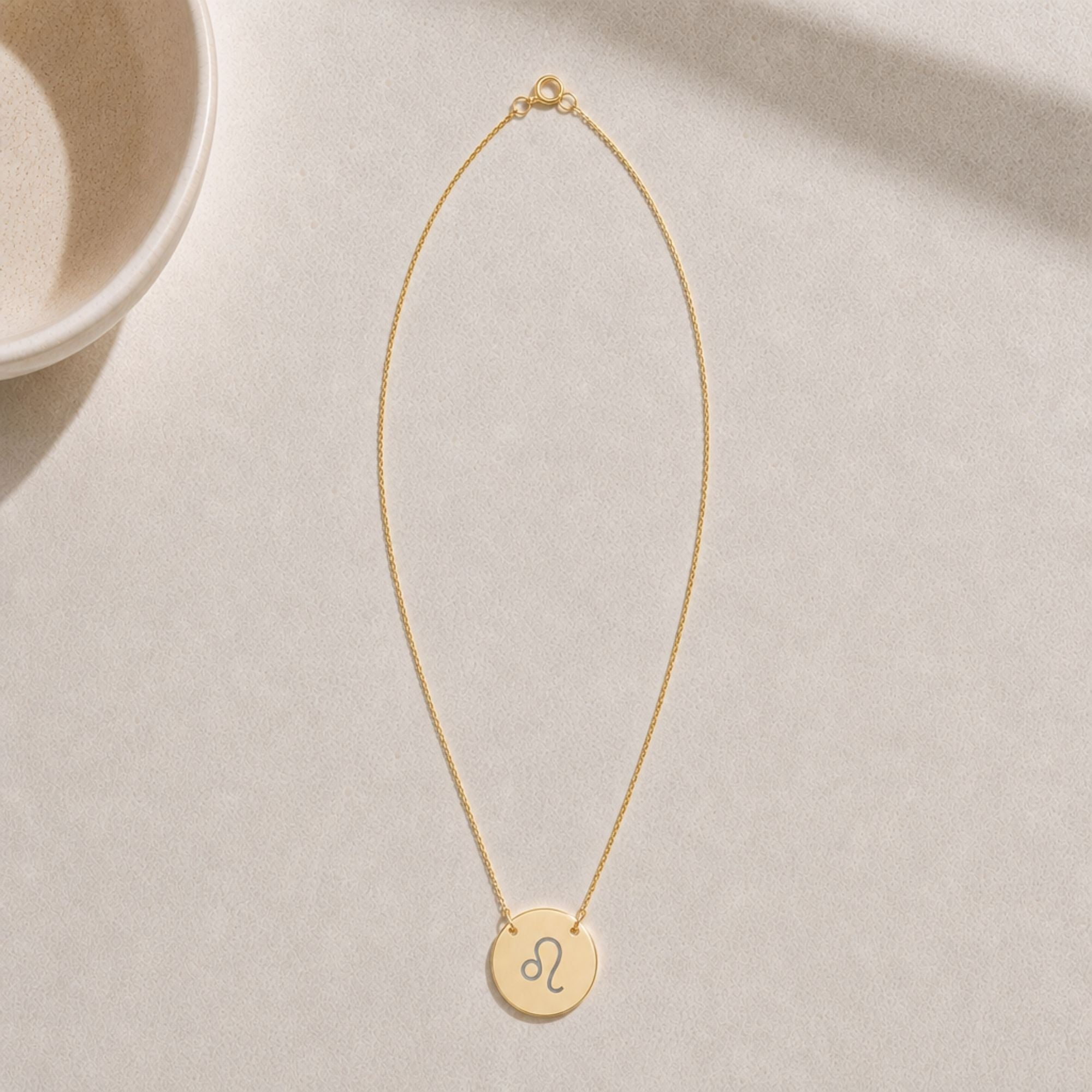 Leo Symbol Necklace, Leo Coin Necklace, Leo Lion Necklace, Zodiac Coin Necklace