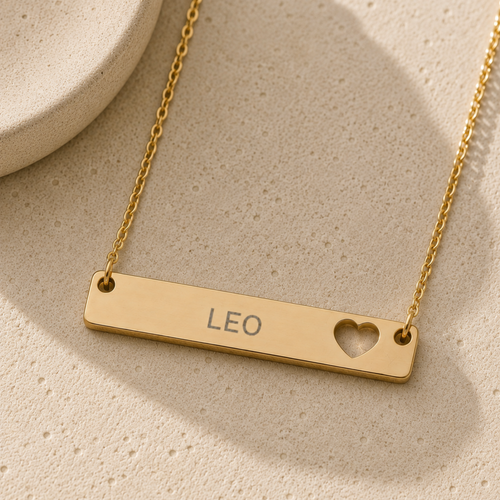Leo Zodiac Pendant, Zodiac Bar Necklace, Birth Sign Necklace, Nontarnish Necklace