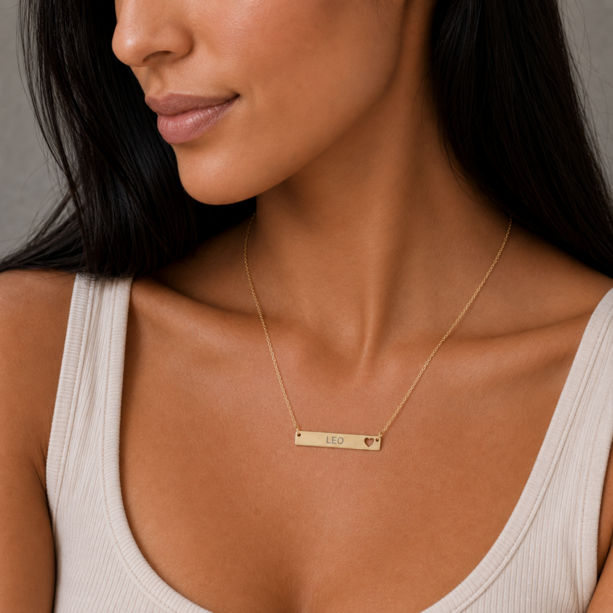 Leo Zodiac Pendant, Zodiac Bar Necklace, Birth Sign Necklace, Nontarnish Necklace