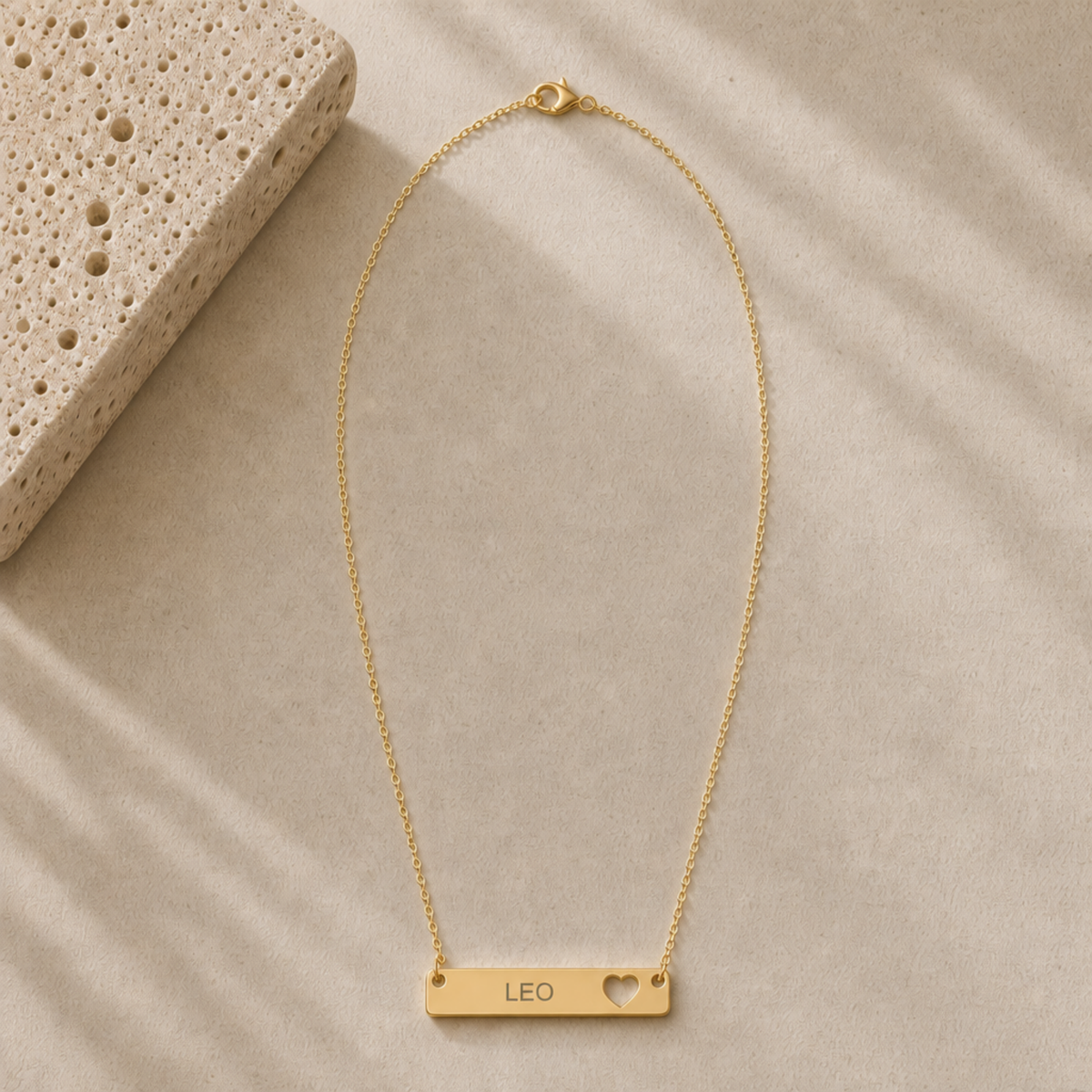 Leo Zodiac Pendant, Zodiac Bar Necklace, Birth Sign Necklace, Nontarnish Necklace