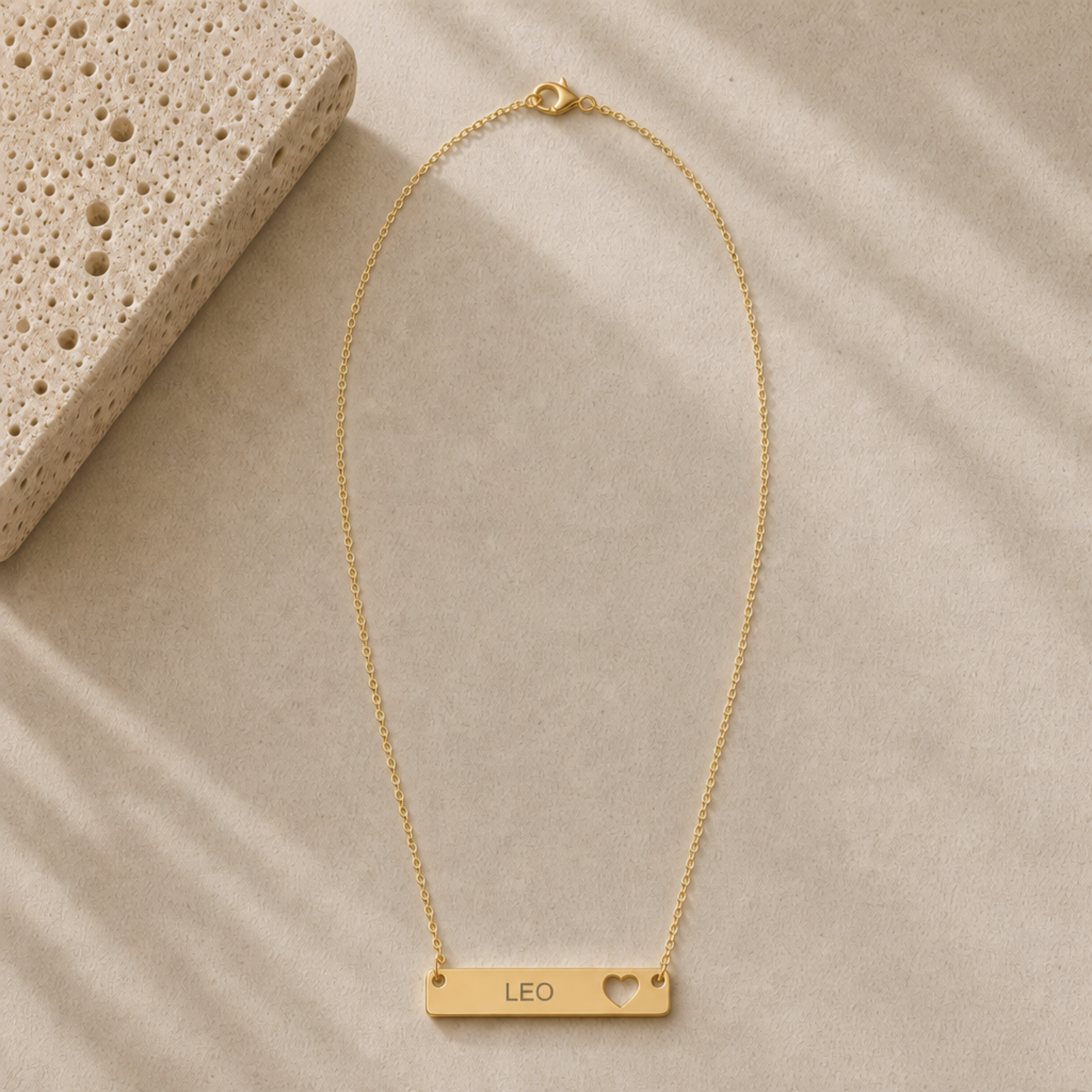 Leo Zodiac Pendant, Zodiac Bar Necklace, Birth Sign Necklace, Nontarnish Necklace