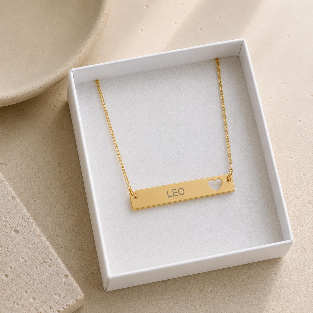 Leo Zodiac Pendant, Zodiac Bar Necklace, Birth Sign Necklace, Nontarnish Necklace