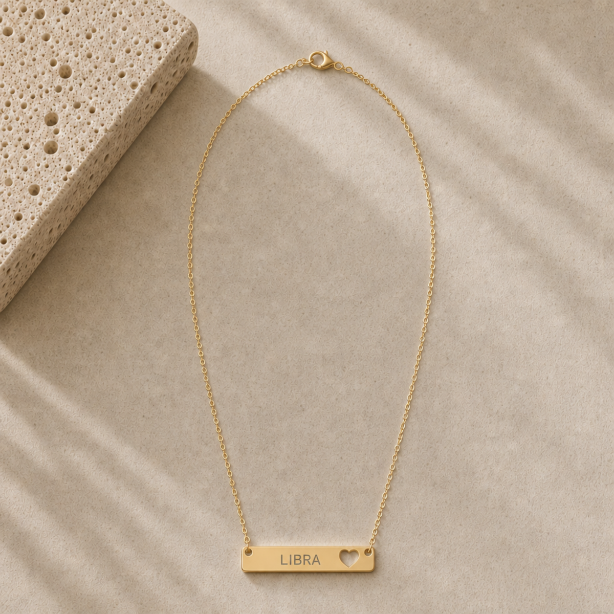 Libra Birthday Necklace, Zodiac Bar Necklace, Birth Sign Necklace, Nontarnish Necklace
