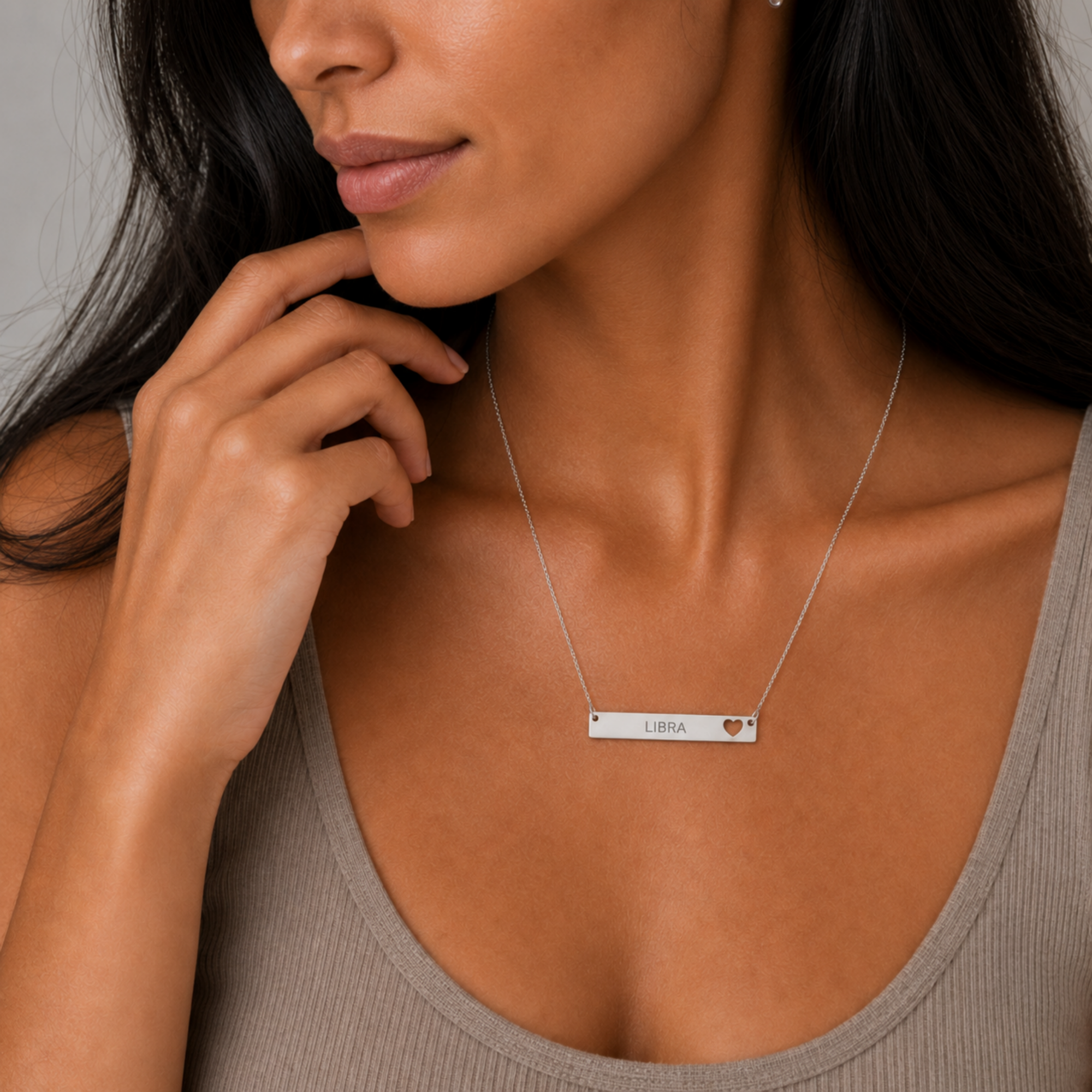 Libra Birthday Necklace, Zodiac Bar Necklace, Birth Sign Necklace, Nontarnish Necklace