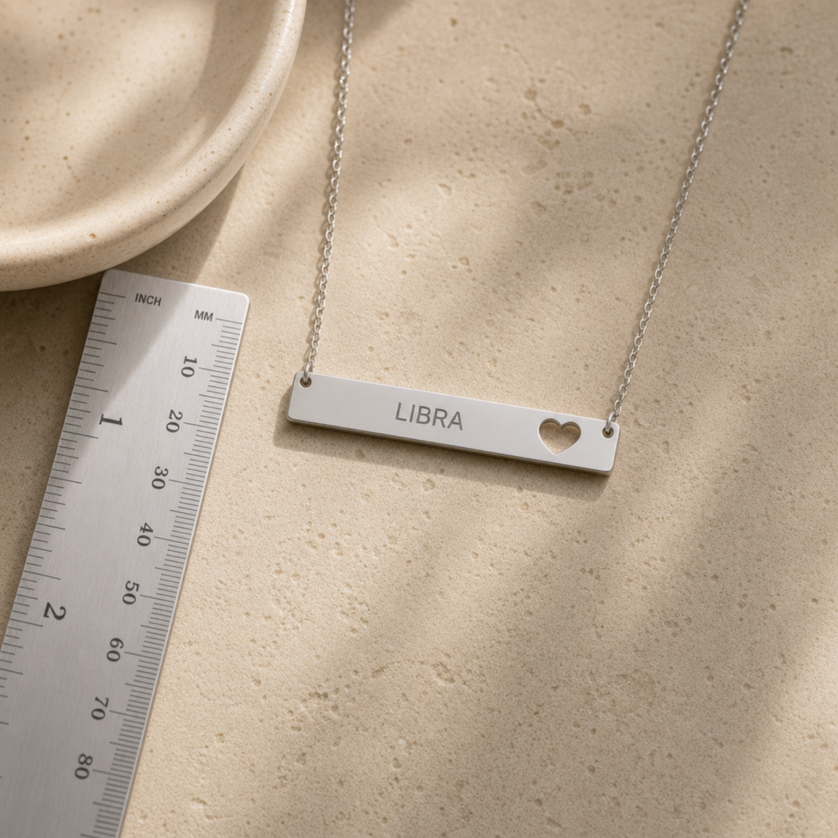 Libra Birthday Necklace, Zodiac Bar Necklace, Birth Sign Necklace, Nontarnish Necklace