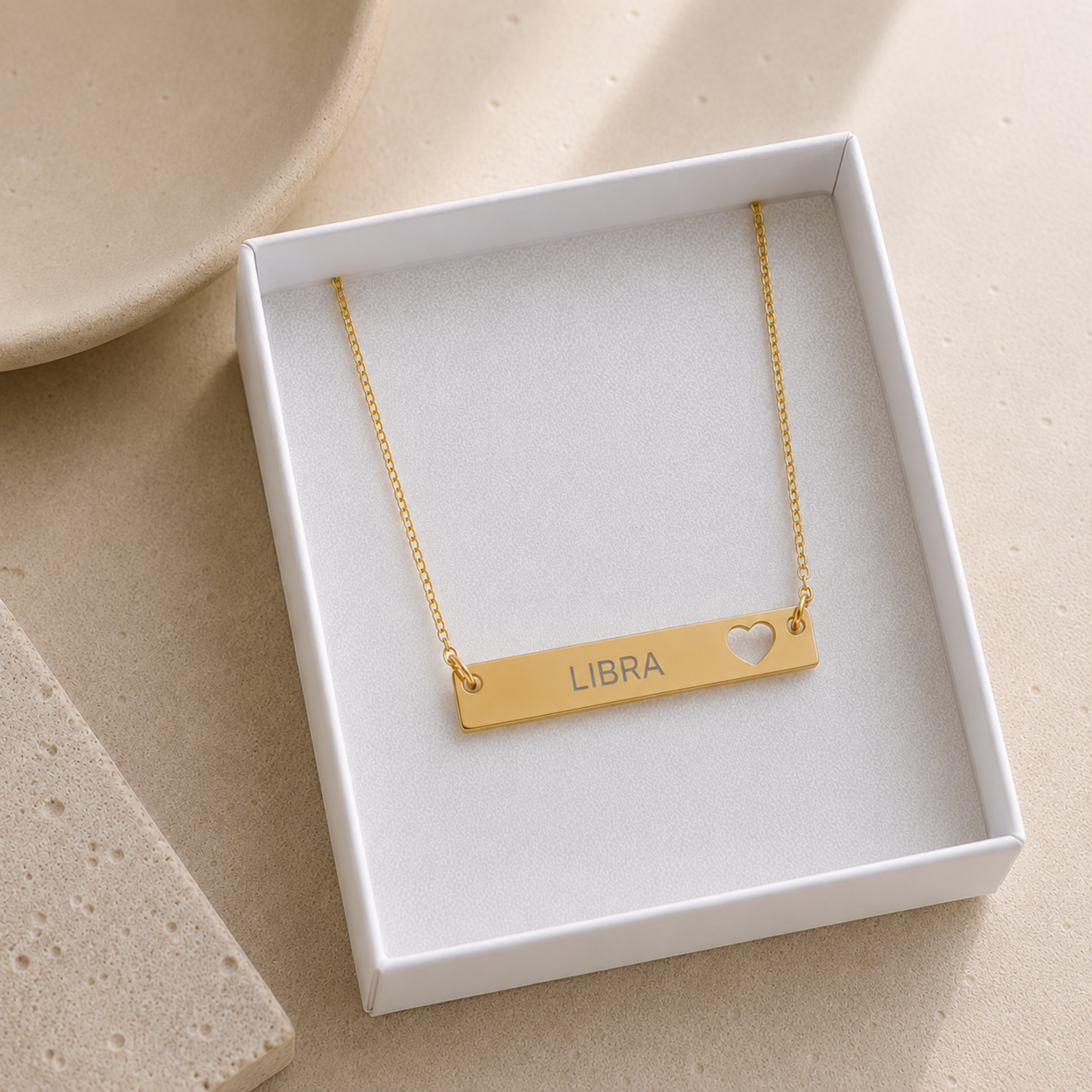Libra Birthday Necklace, Zodiac Bar Necklace, Birth Sign Necklace, Nontarnish Necklace