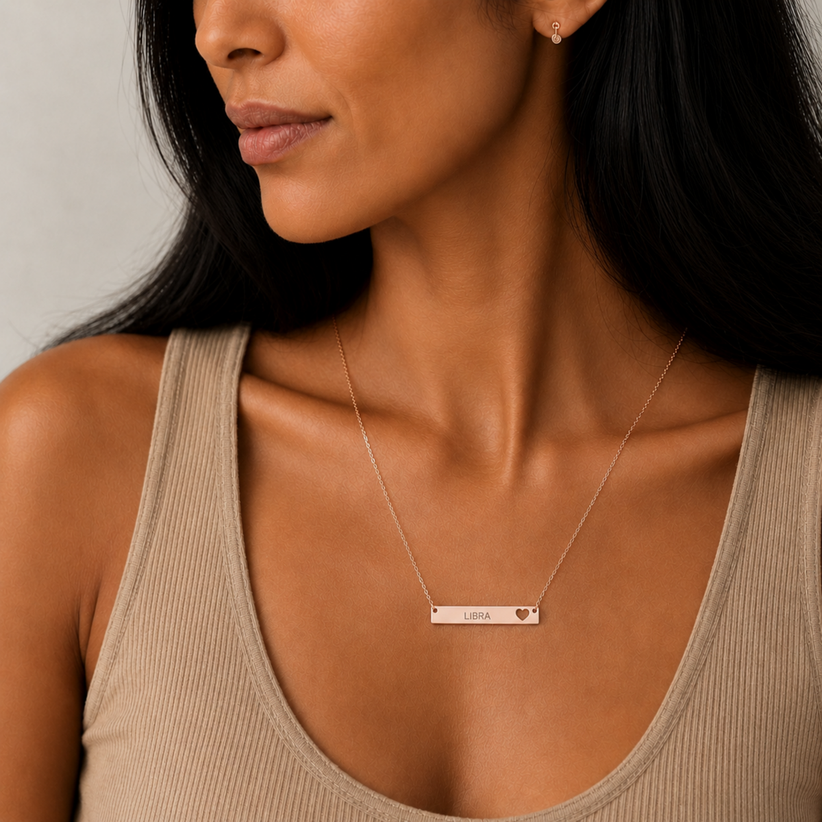 Libra Birthday Necklace, Zodiac Bar Necklace, Birth Sign Necklace, Nontarnish Necklace