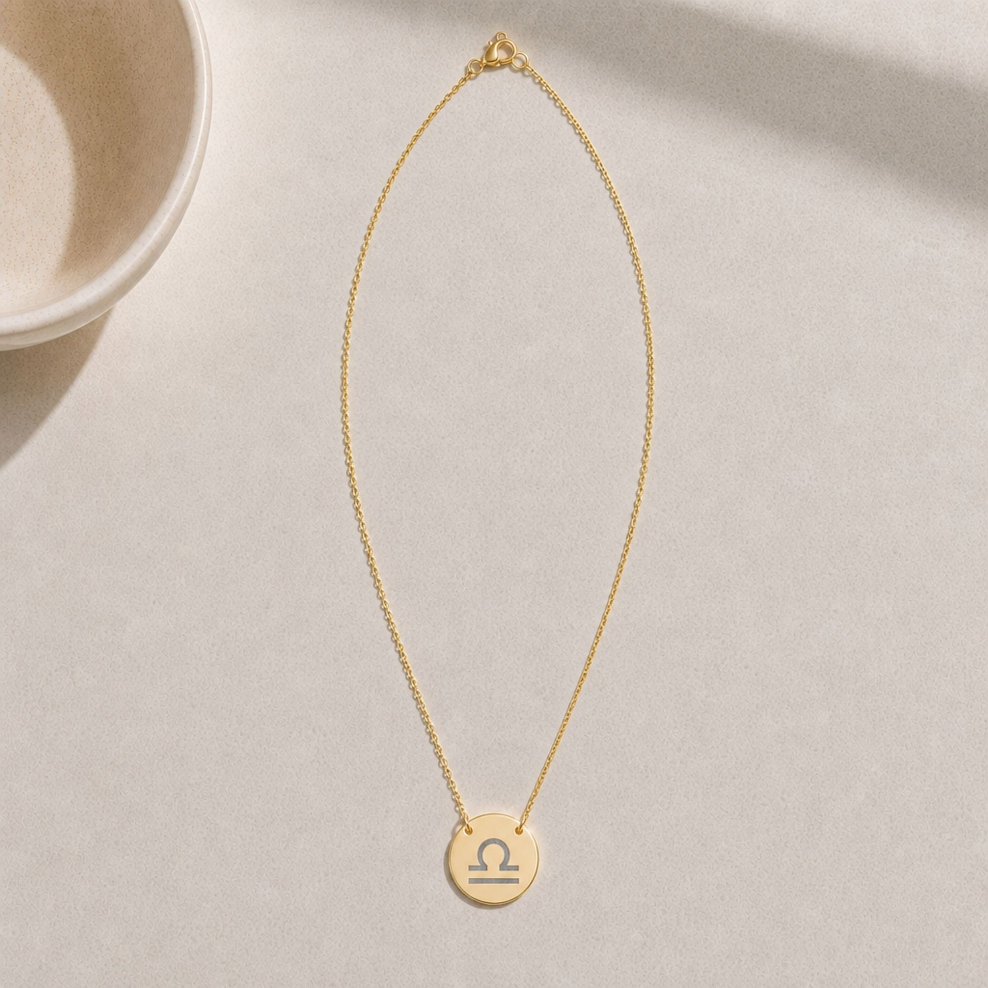 Libra Coin Necklace, Libra Scale Necklace, Zodiac Coin Necklace