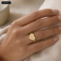 Libra Heart Signet Ring - zodiac engraved pendant with date range