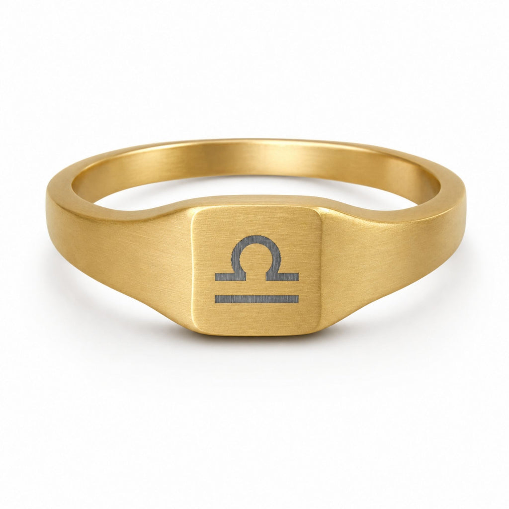 Libra Signet Ring, Libra Ring, Zodiac Signet Ring, Square Signet Ring