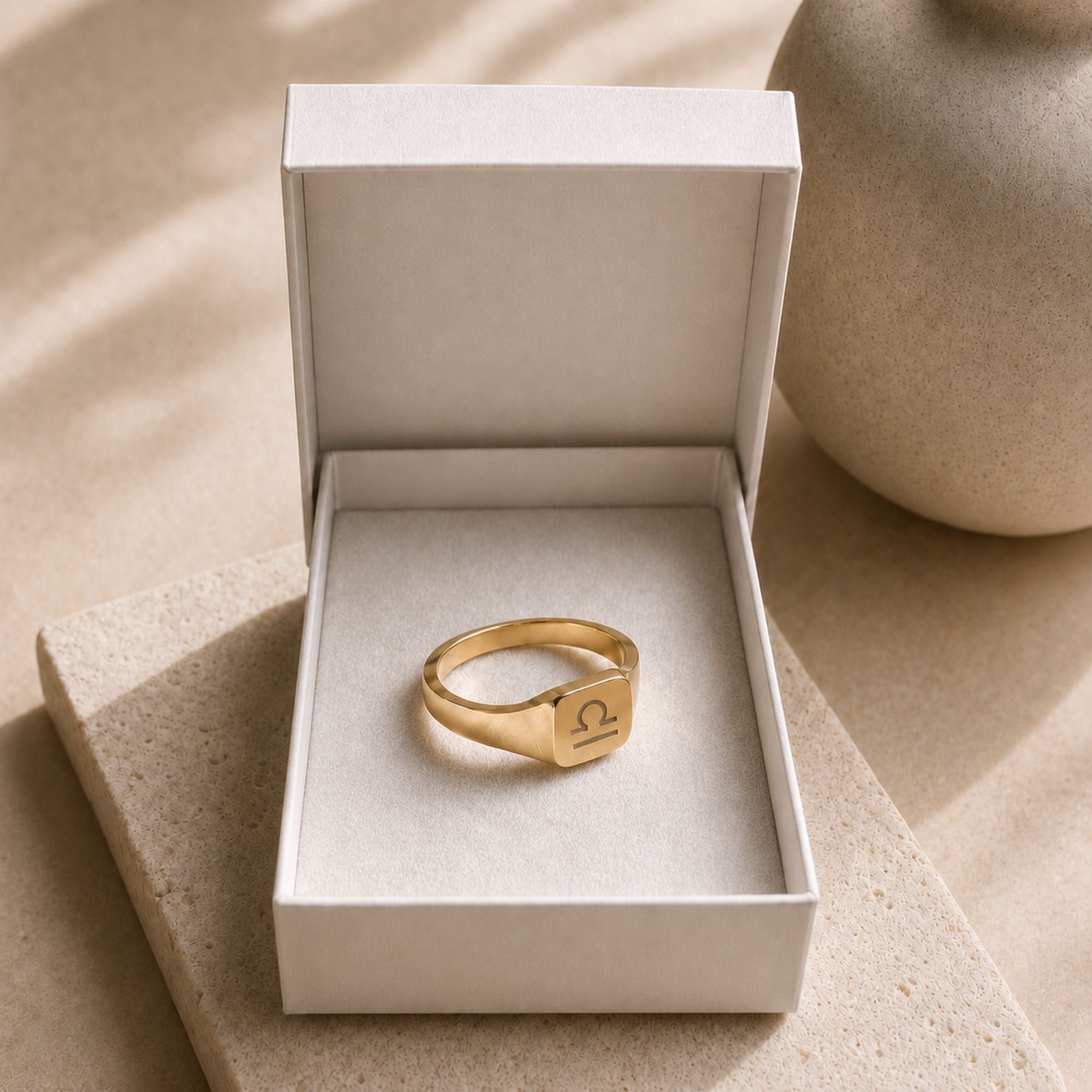 Libra Signet Ring, Libra Ring, Zodiac Signet Ring, Square Signet Ring