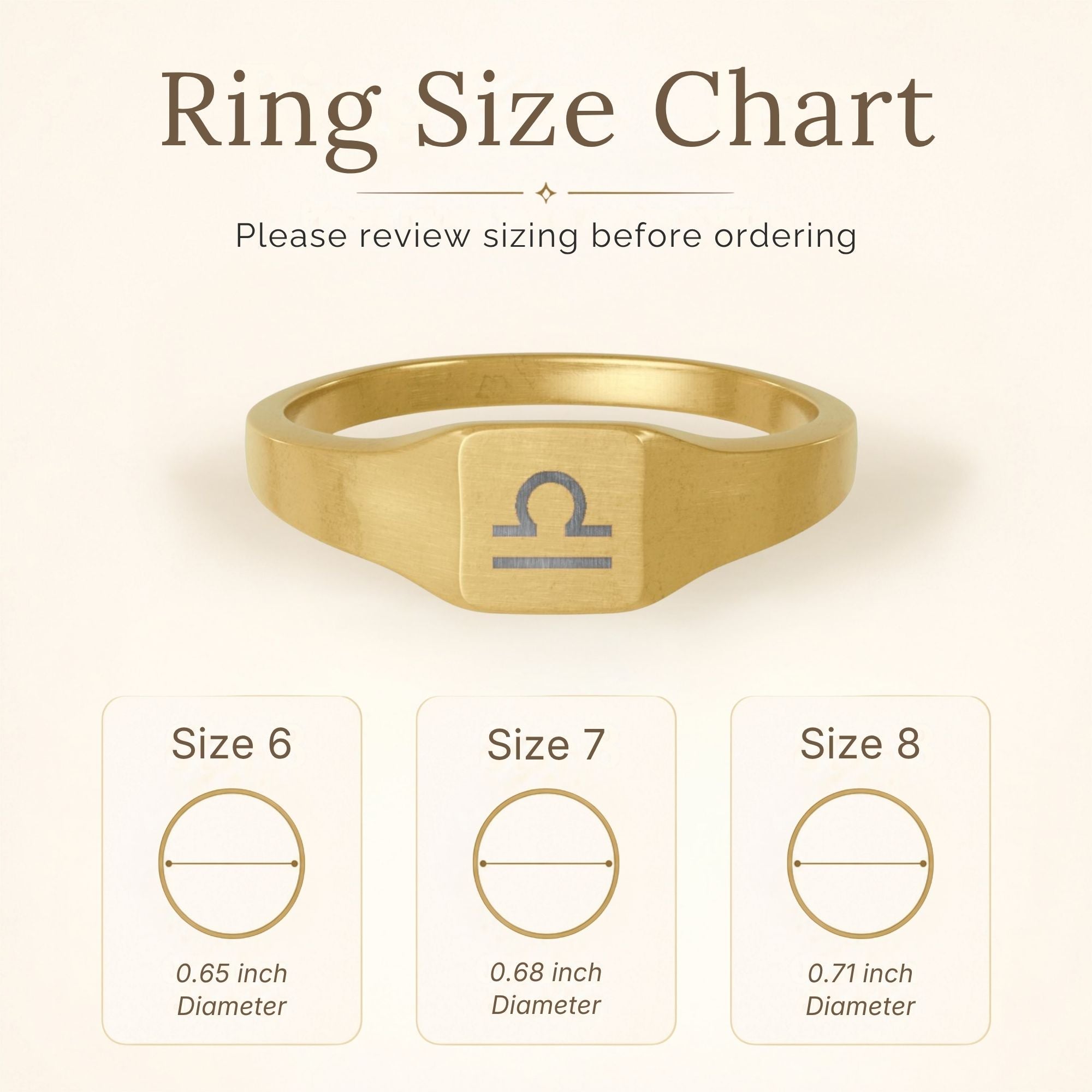 Libra Signet Ring, Libra Ring, Zodiac Signet Ring, Square Signet Ring