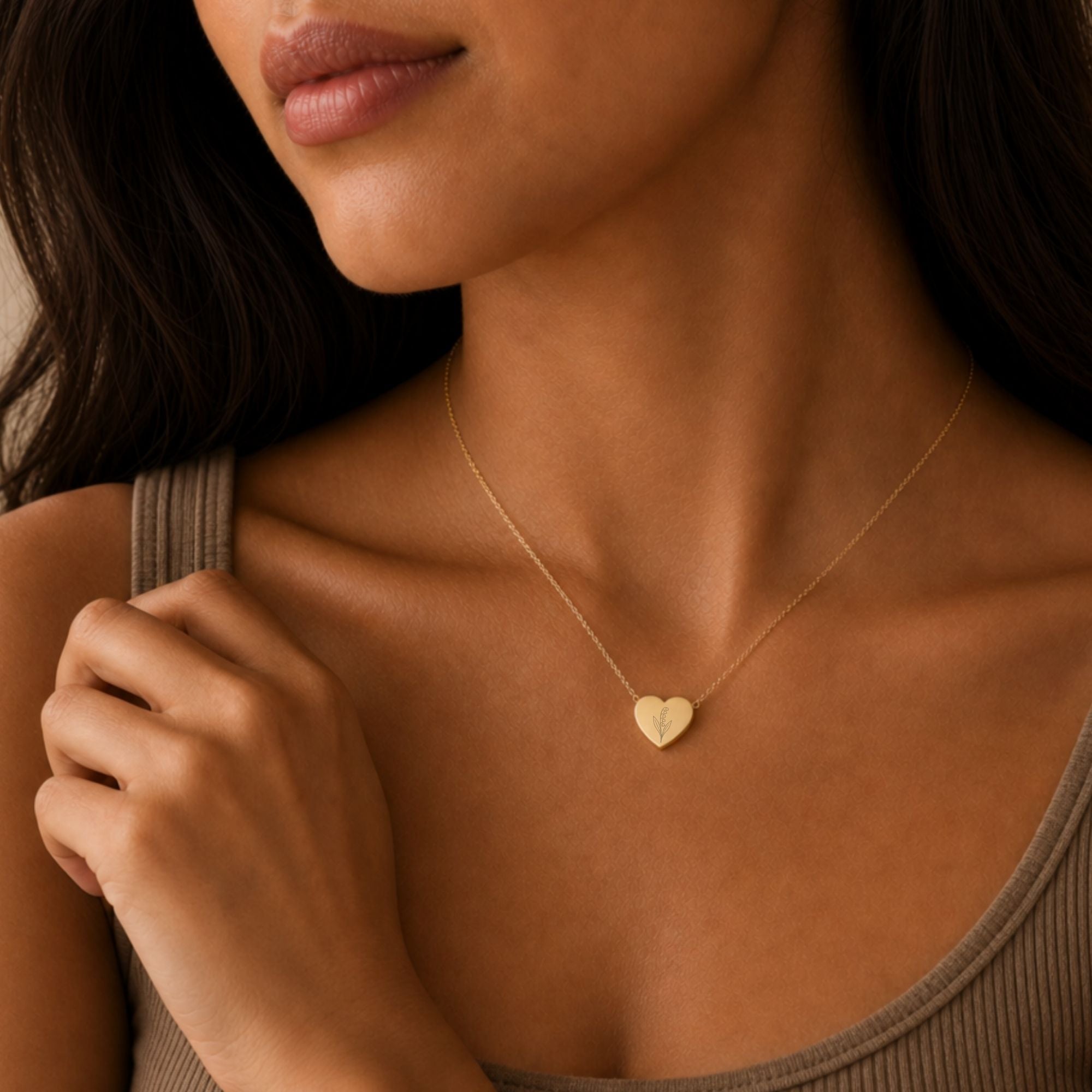 Lily of the Valley Necklace, May Flower Necklace, Dainty Lily Necklace, Tiny Lily Pendant