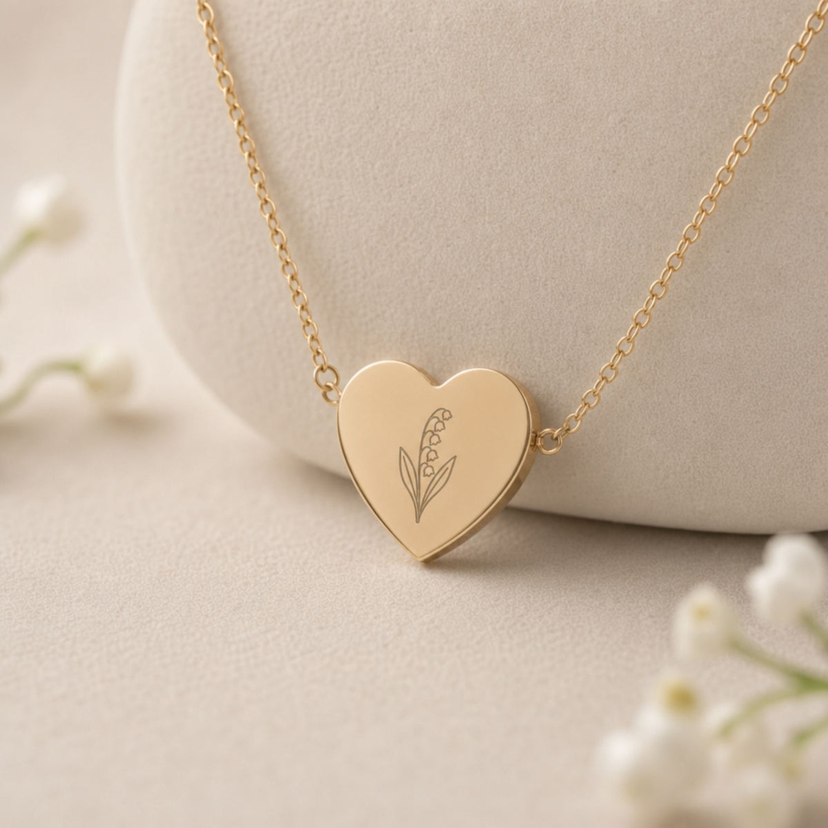 Lily of the Valley Necklace, May Flower Necklace, Dainty Lily Necklace, Tiny Lily Pendant
