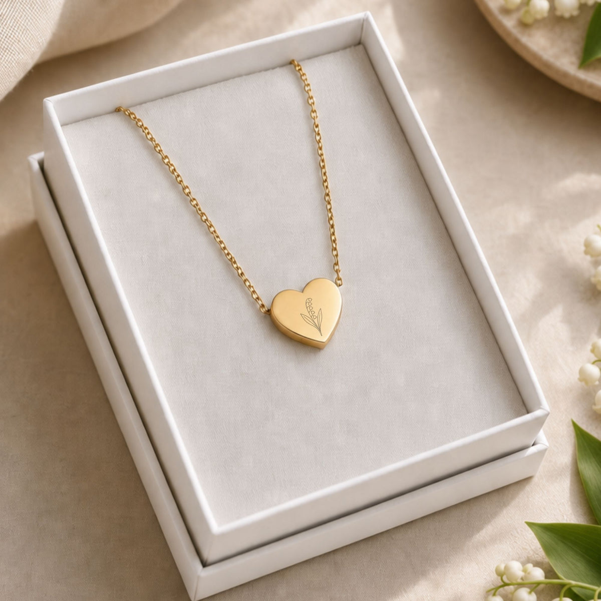 Lily of the Valley Necklace, May Flower Necklace, Dainty Lily Necklace, Tiny Lily Pendant