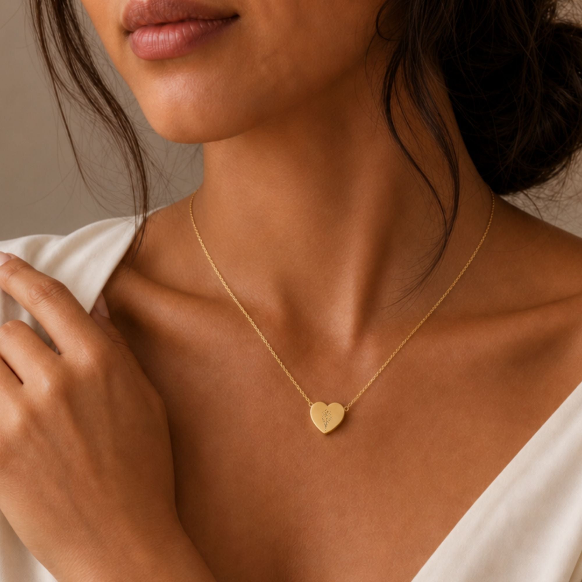 Narcissus Necklace, Narcissus Charm, December Birth Flower
