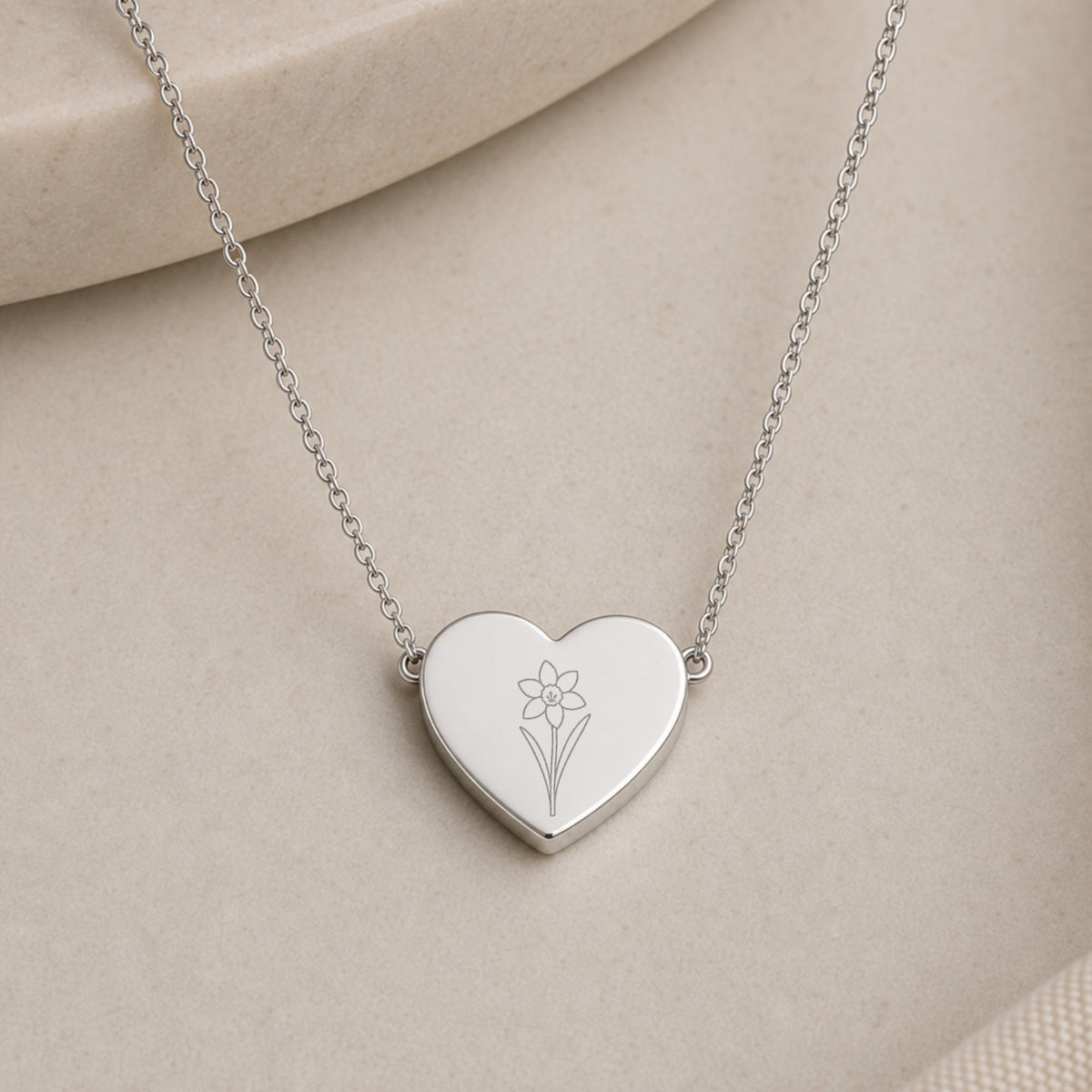Narcissus Necklace, Narcissus Charm, December Birth Flower