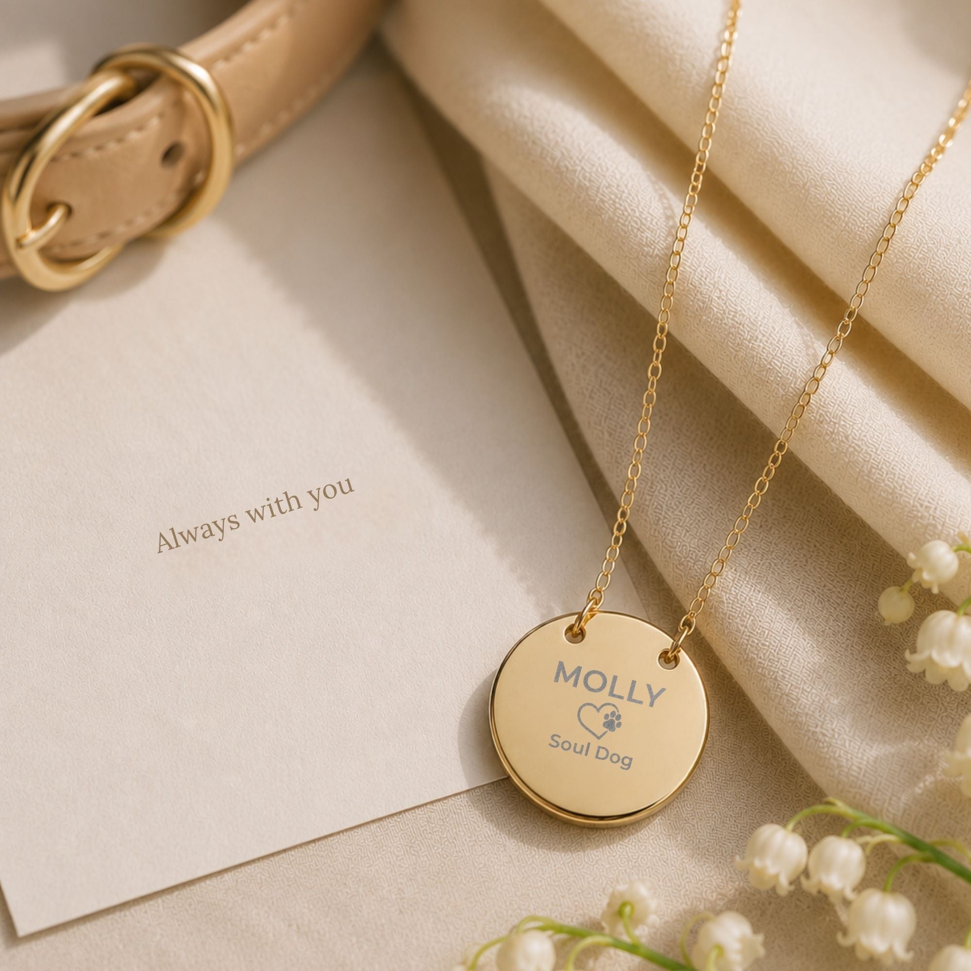 Personalized Dog Memory Necklace, Paw Heart Necklace, Puppy Paw Pendant