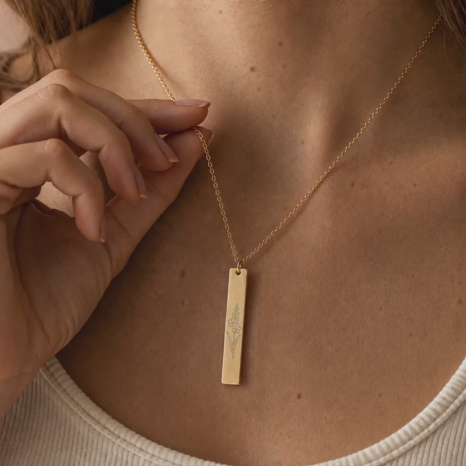 Gladiolus Necklace, Gladiolus Pendant, Gladiolus Charm