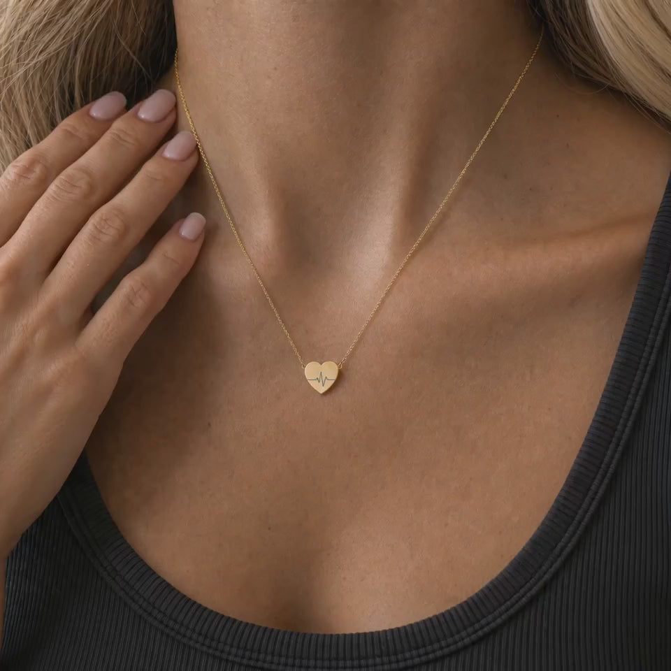 Memory That Lasts engraved jewelry - Heartbeat Necklace.