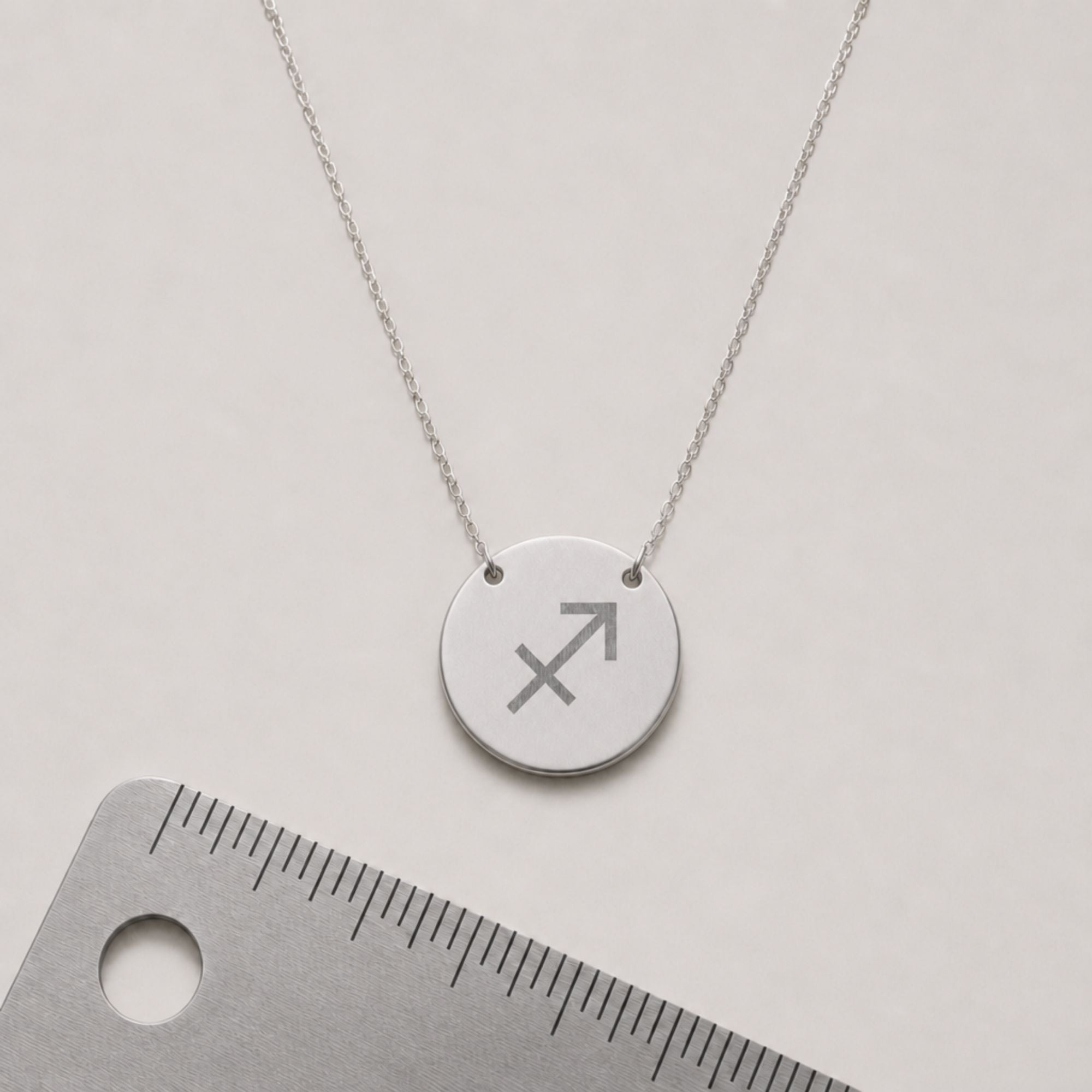 Sagittarius Coin Necklace, Zodiac Coin Pendant, Birth Sign Necklace