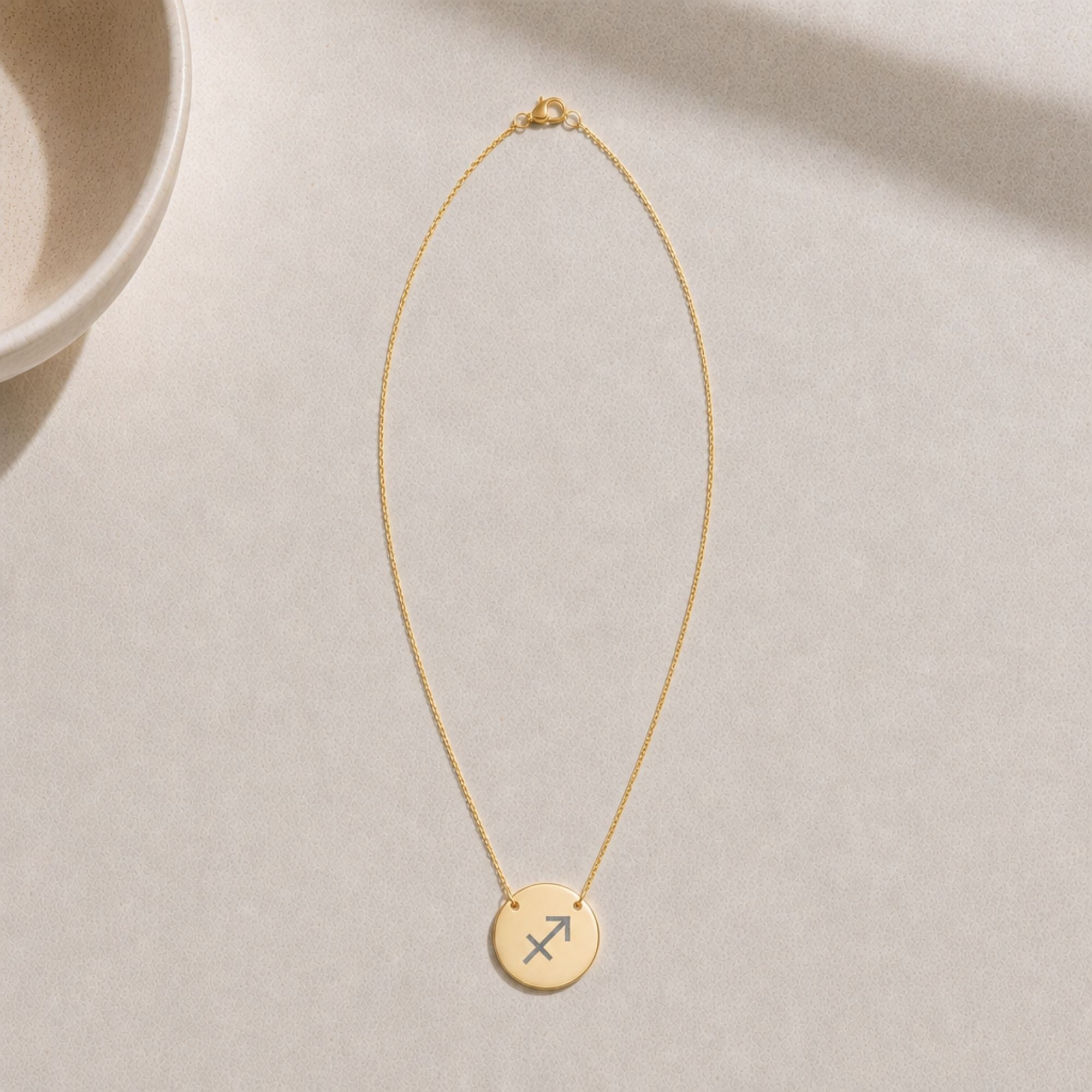 Sagittarius Coin Necklace, Zodiac Coin Pendant, Birth Sign Necklace