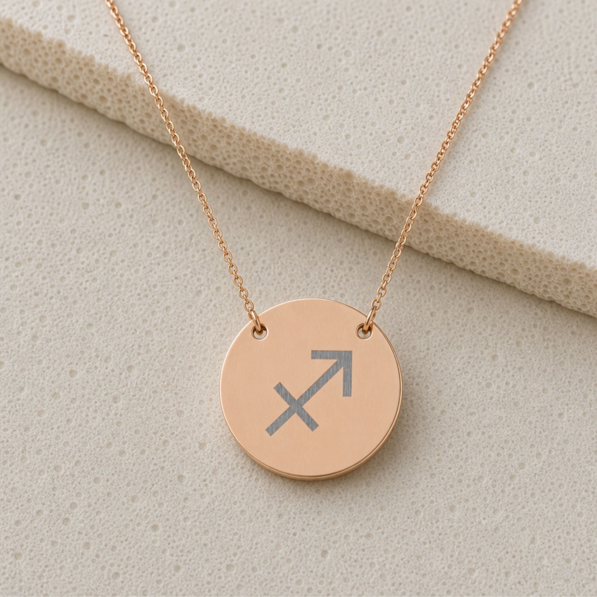 Sagittarius Coin Necklace, Zodiac Coin Pendant, Birth Sign Necklace