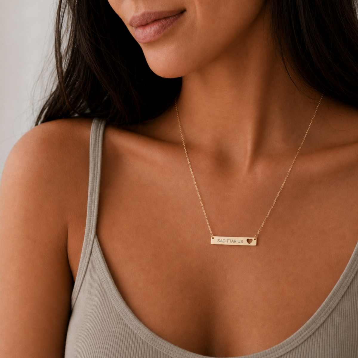 Sagittarius Pendant, Sagittarius Necklace, Zodiac Bar Necklace, Birth Sign Necklace