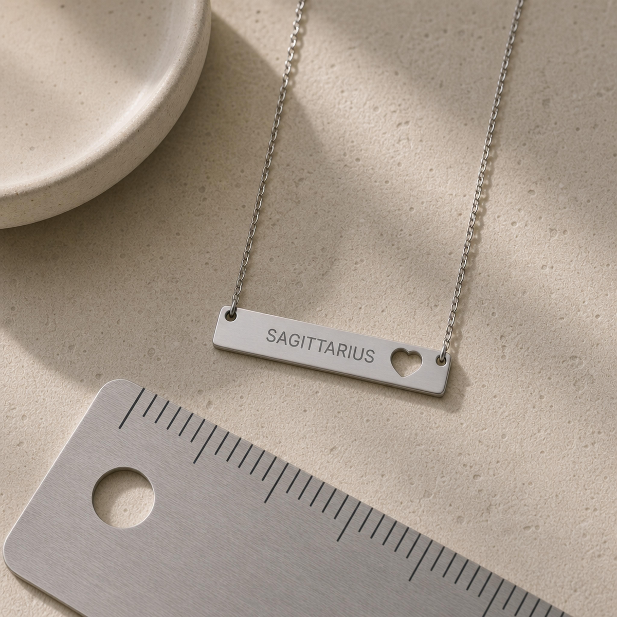 Sagittarius Pendant, Sagittarius Necklace, Zodiac Bar Necklace, Birth Sign Necklace