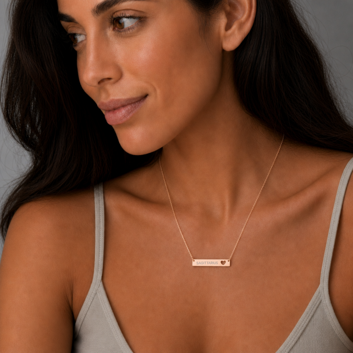 Sagittarius Pendant, Sagittarius Necklace, Zodiac Bar Necklace, Birth Sign Necklace