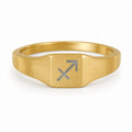 Sagittarius Ring, Zodiac Signet Ring, Square Signet Ring, Star Signet Ring