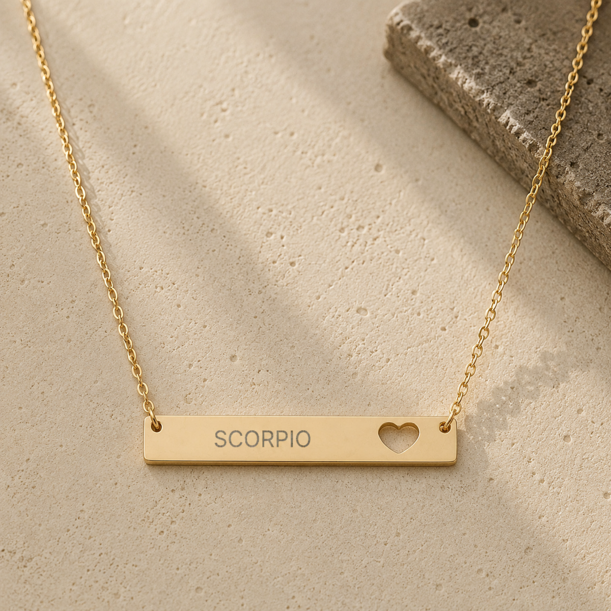 Scorpio Gift For Her, Scorpio Pendant, Zodiac Bar Necklace, Birth Sign Necklace