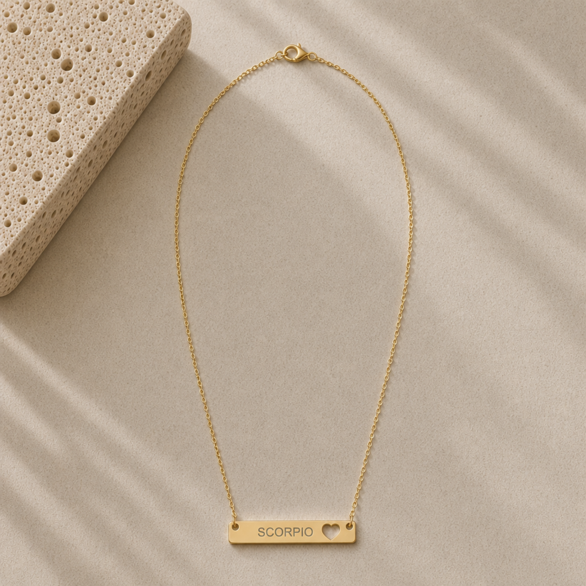 Scorpio Gift For Her, Scorpio Pendant, Zodiac Bar Necklace, Birth Sign Necklace