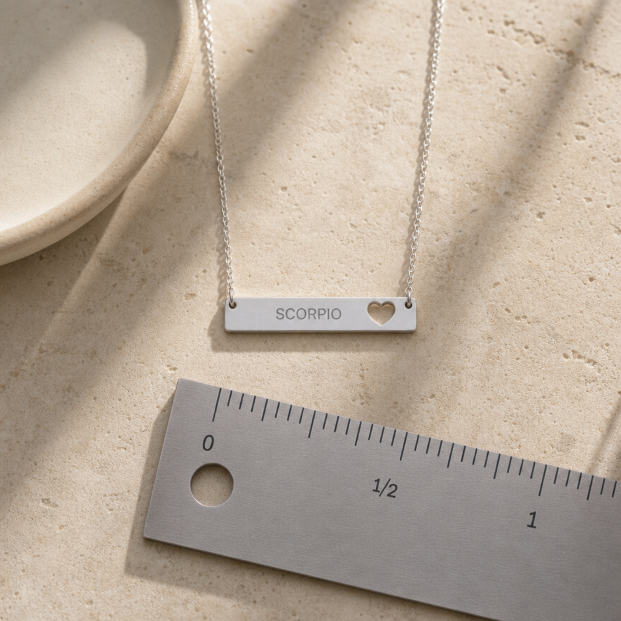 Scorpio Gift For Her, Scorpio Pendant, Zodiac Bar Necklace, Birth Sign Necklace