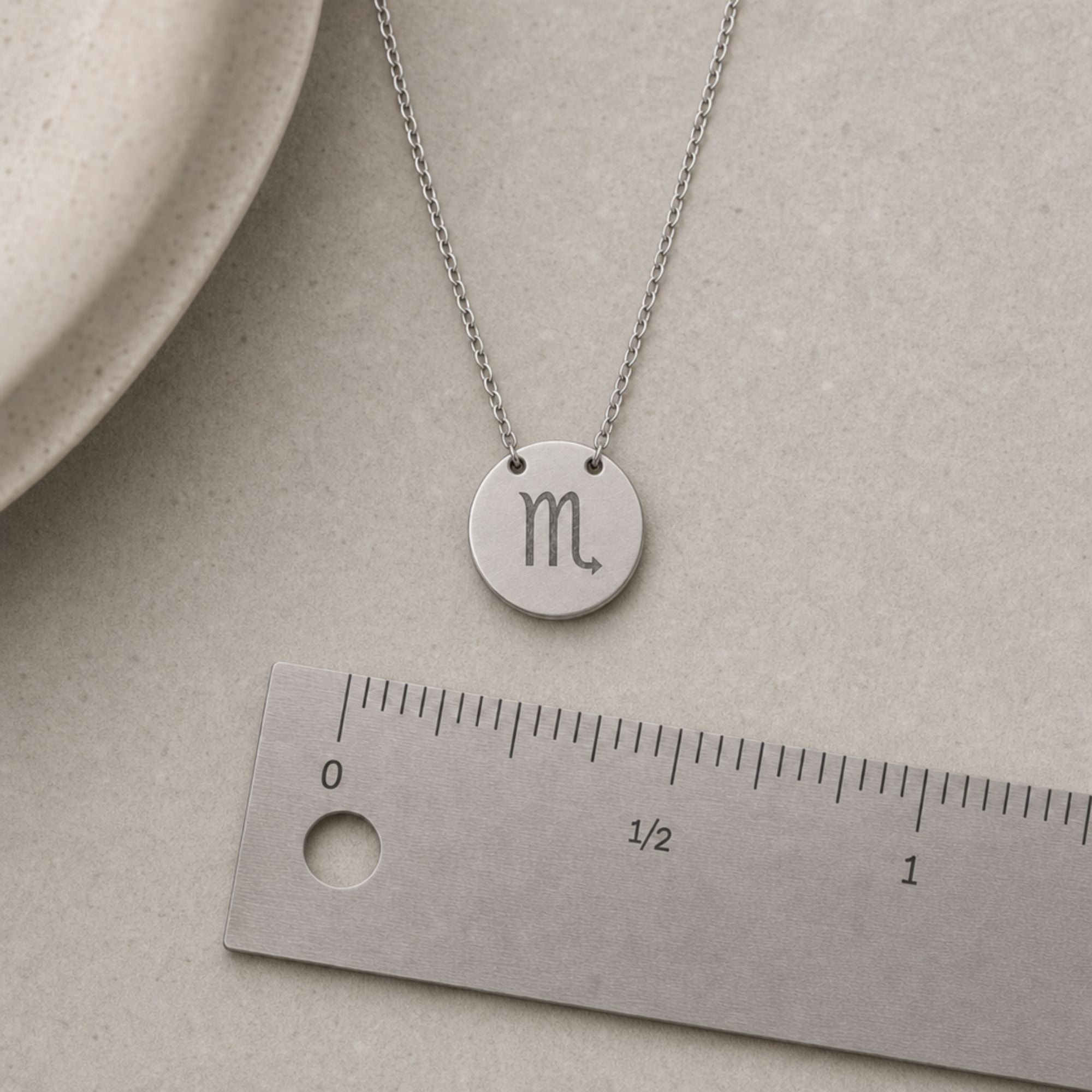 Scorpio Gift For Her, Scorpio Pendant, Zodiac Coin Necklace, Birth Sign Necklace