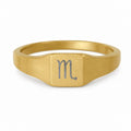 Scorpio Signet Ring, Scorpio Ring, Zodiac Signet Ring, Square Signet Ring