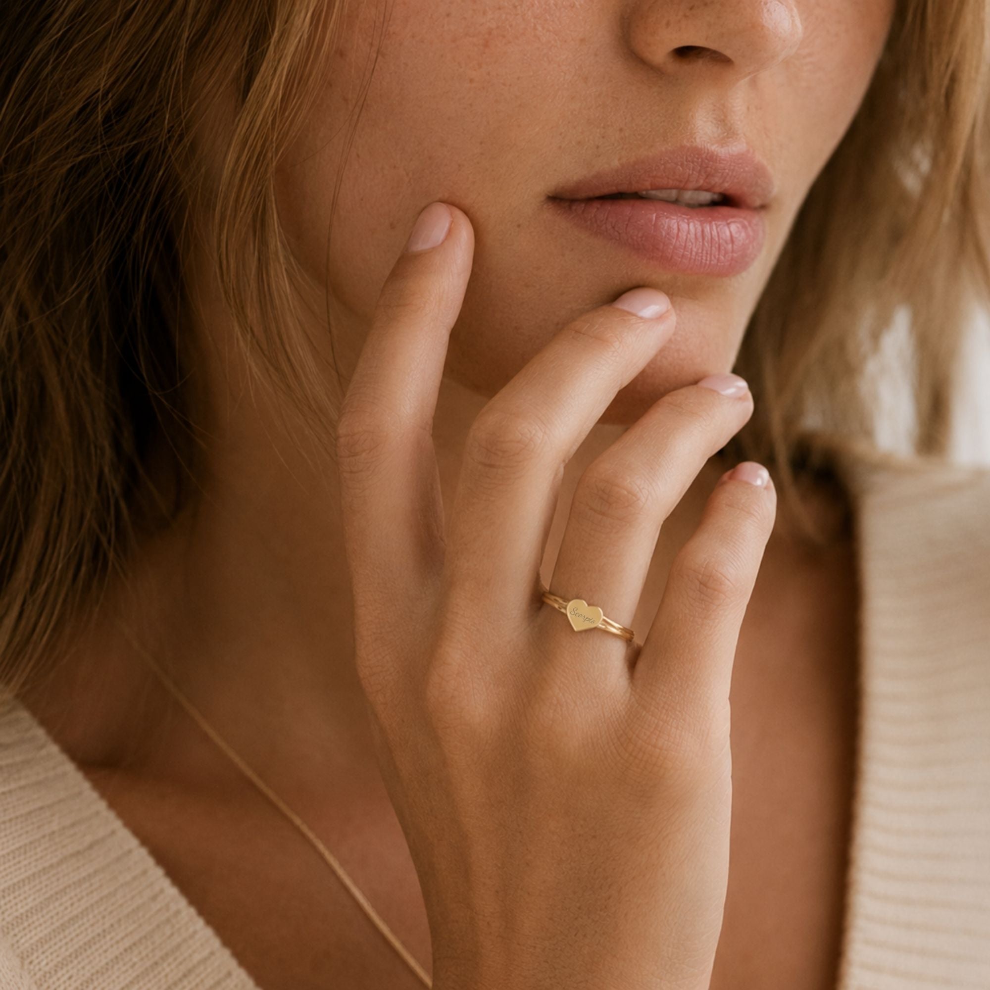 Scorpio Signet Ring, Scorpio Ring, Star Signet Ring, Heart Signet Ring