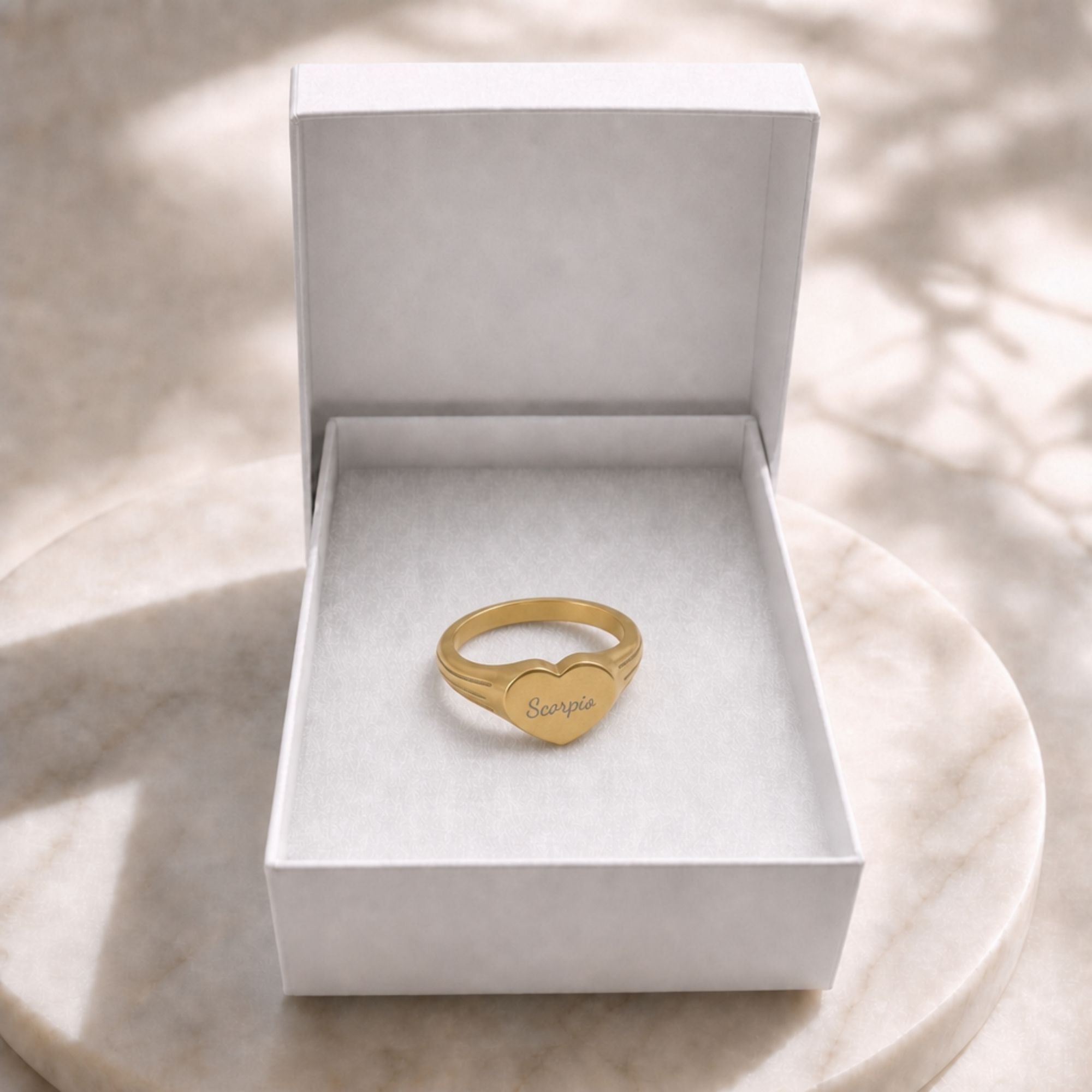 Scorpio Signet Ring, Scorpio Ring, Star Signet Ring, Heart Signet Ring