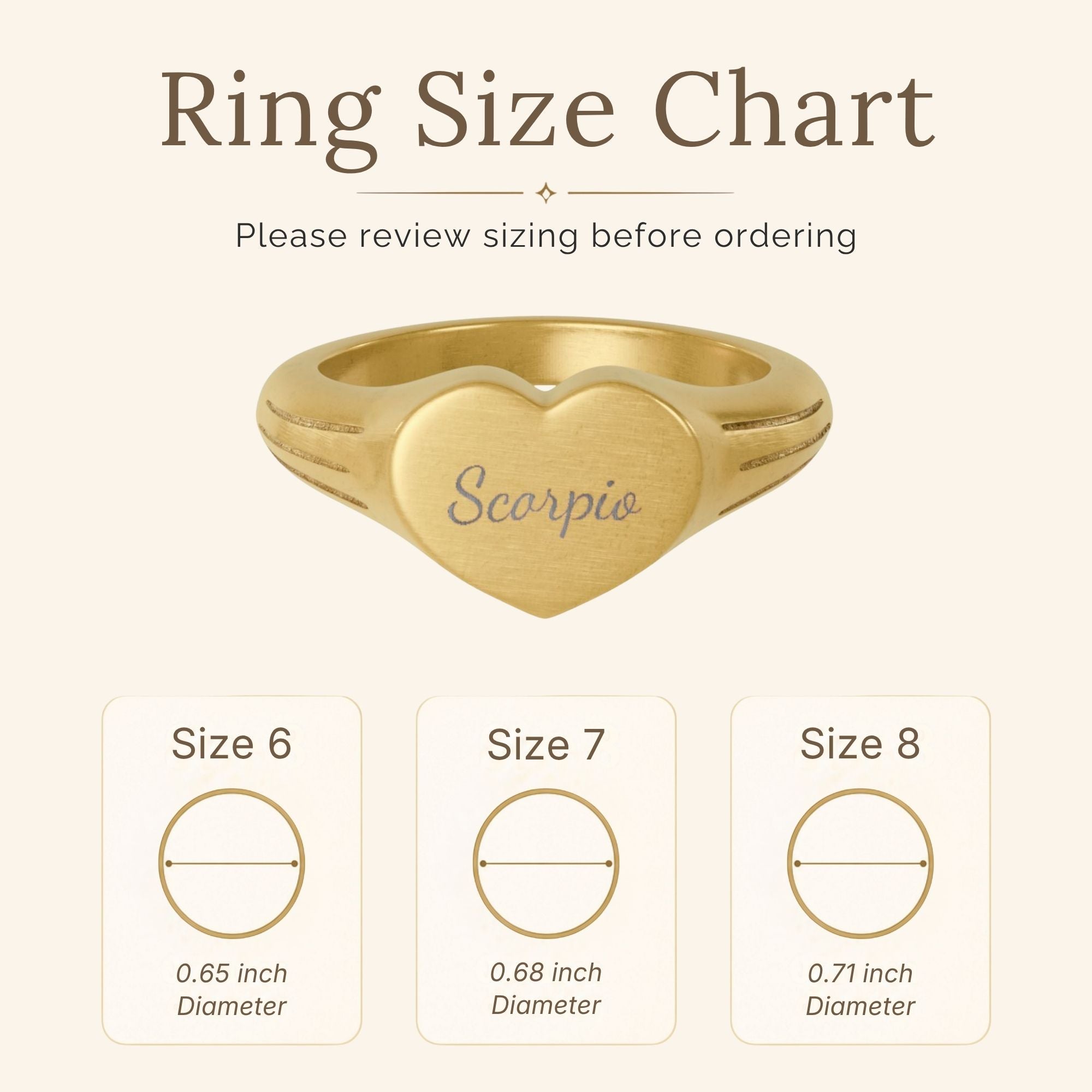 Scorpio Signet Ring, Scorpio Ring, Star Signet Ring, Heart Signet Ring