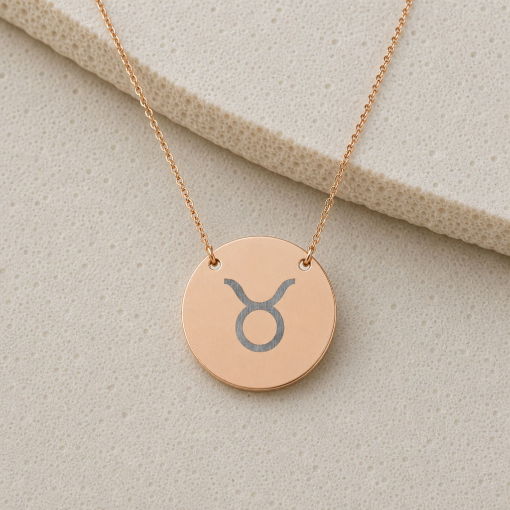 Taurus Coin Necklace, Taurus Bull Necklace, Zodiac Coin Necklace, Birth Sign Necklace