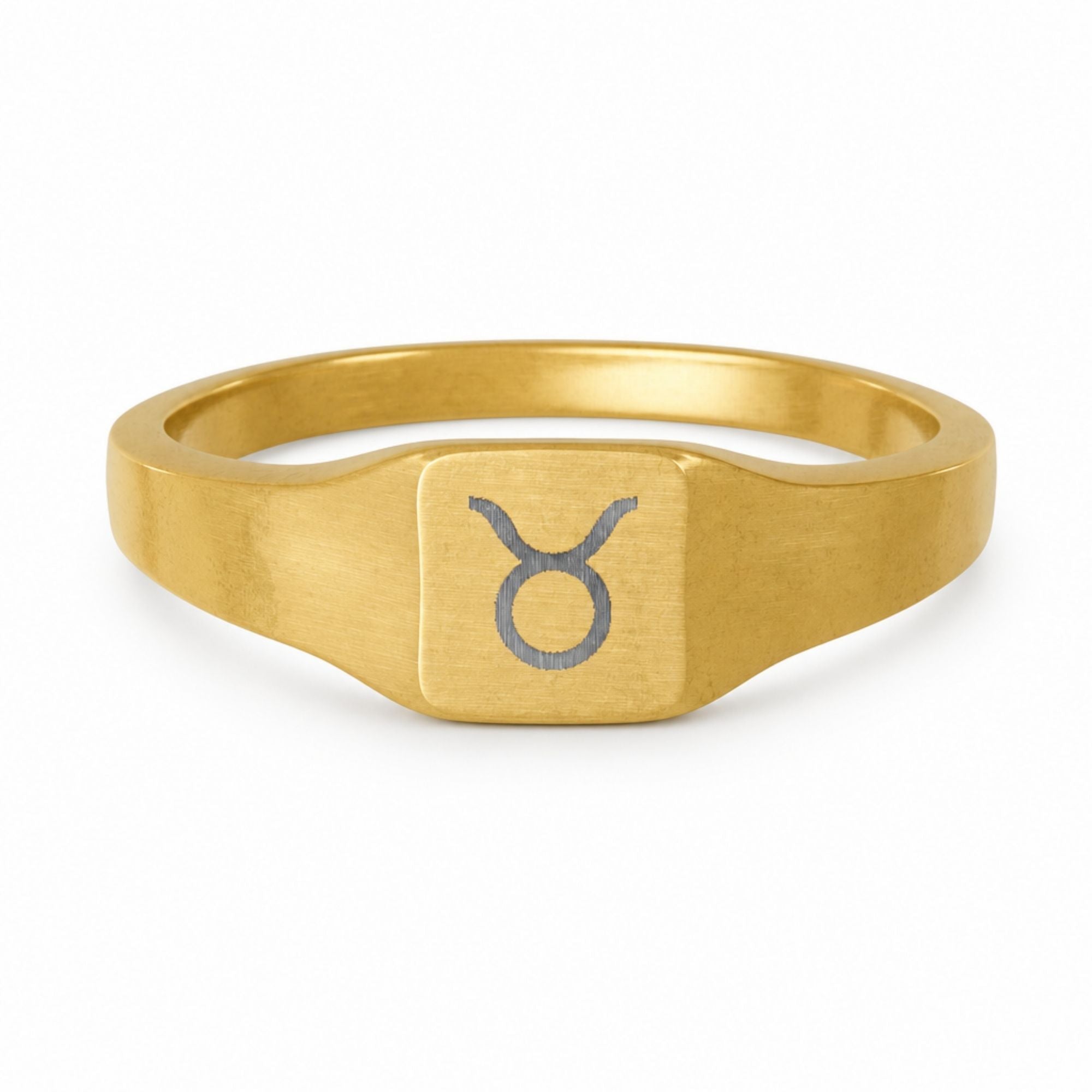 Taurus Signet Ring, Taurus Ring, Zodiac Signet Ring, Square Signet Ring