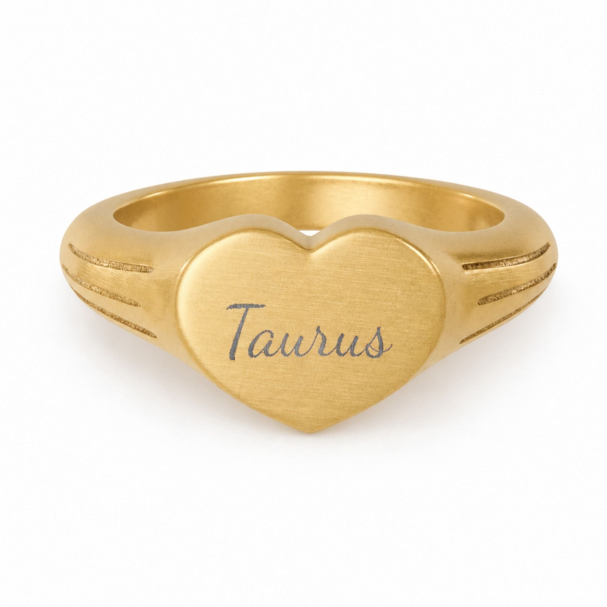 Taurus Signet Ring, Taurus Ring, Star Signet Ring, Heart Signet Ring