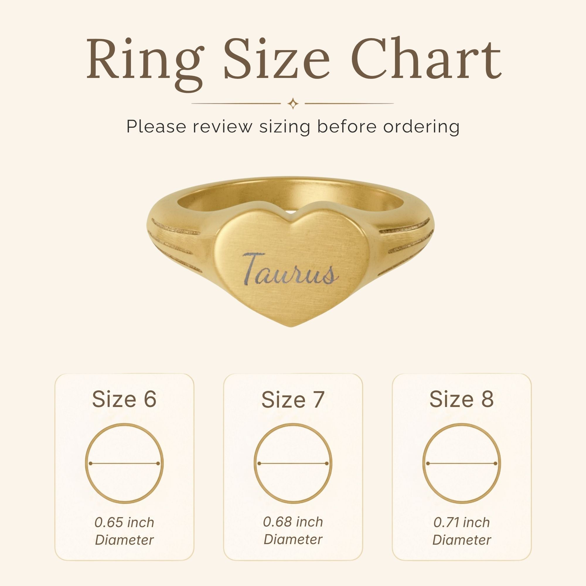 Taurus Signet Ring, Taurus Ring, Star Signet Ring, Heart Signet Ring