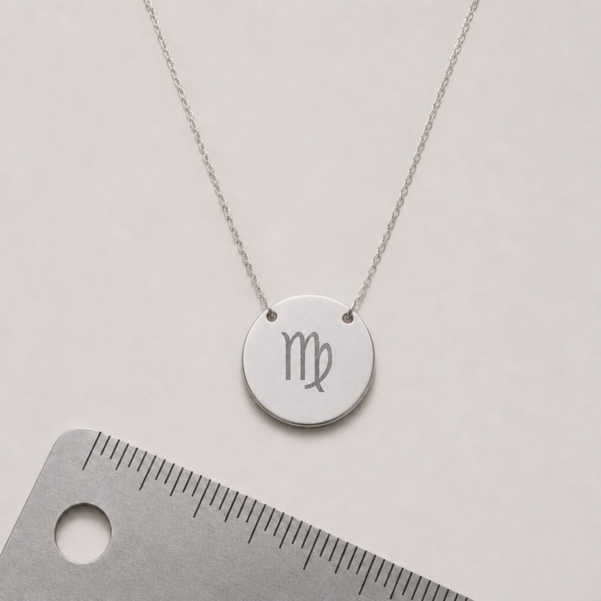 Virgo Coin Pendant, Virgo Coin Necklace, Birth Sign Necklace, Virgo Sign Necklace