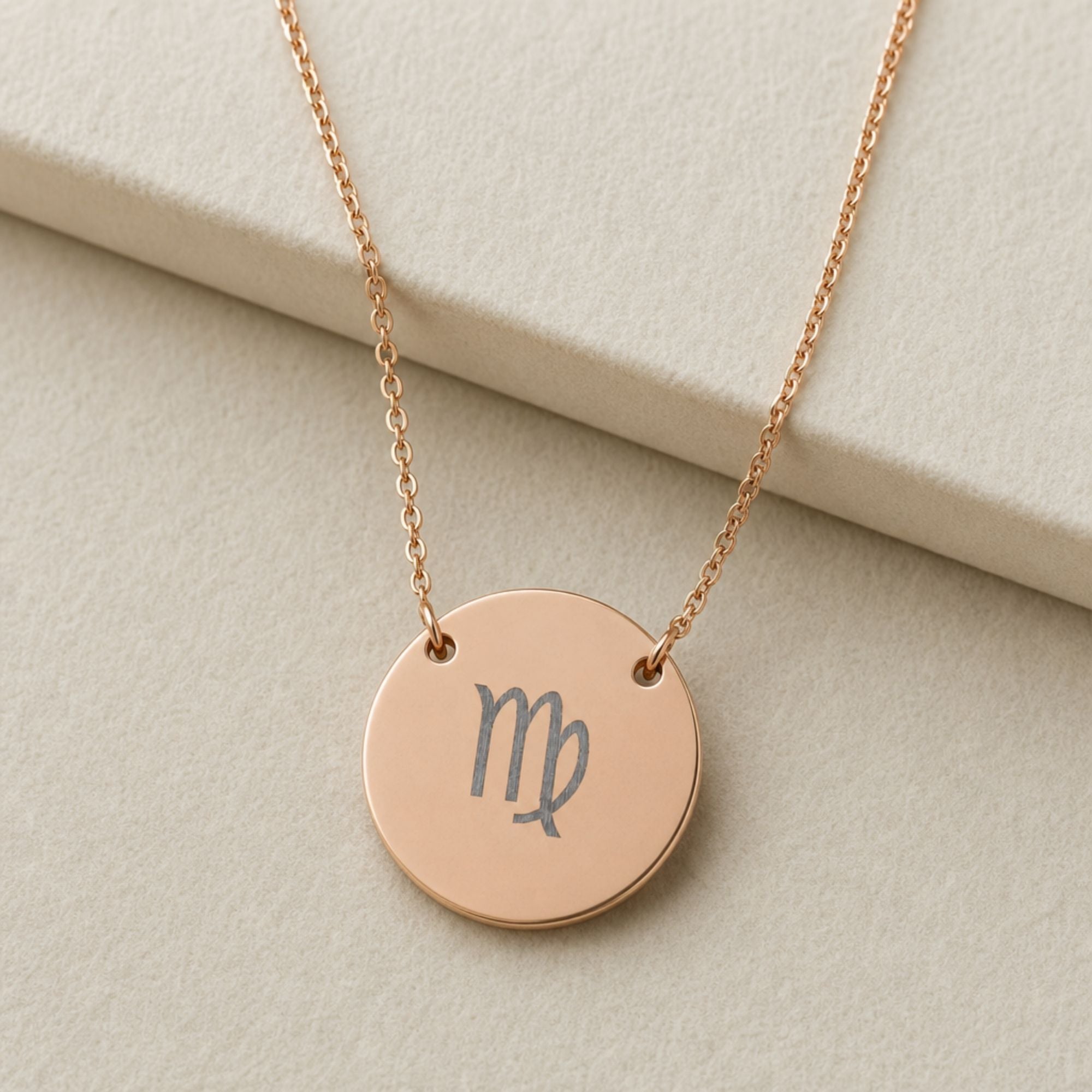 Virgo Coin Pendant, Virgo Coin Necklace, Birth Sign Necklace, Virgo Sign Necklace