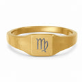 Virgo Signet Ring, Virgo Ring, Zodiac Signet Ring, Square Signet Ring